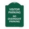 Signmission Visitor Parking Visitor Parking No Overnight Parking, Green & White Alum, 18" x 24", GW-1824-22726 A-DES-GW-1824-22726 - alternate 1